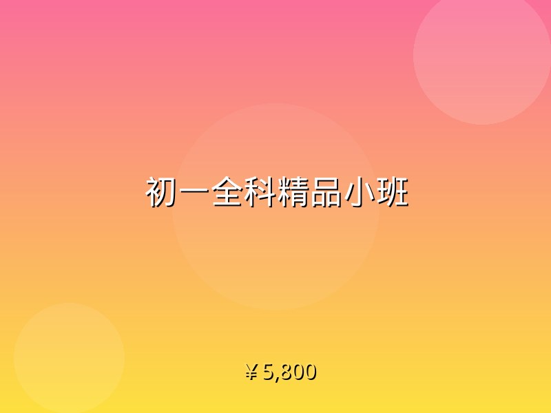 初一全科精品小班
