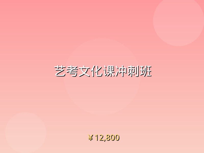 艺考文化课冲刺班