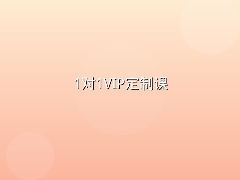 1对1VIP定制课