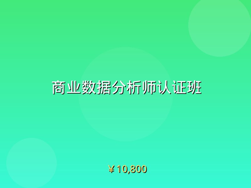商业数据分析师认证班